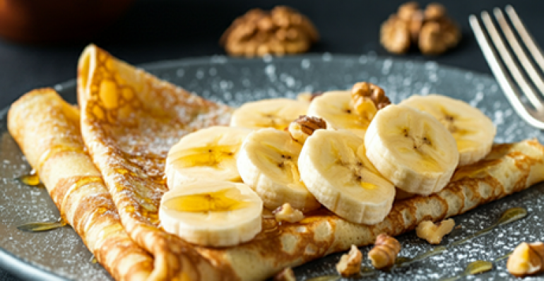 Crepe Dulce con Banano y Nuez