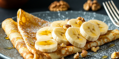 Crepe Dulce con Banano y Nuez